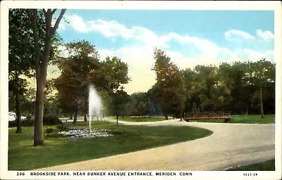 Brookside Park Near Bunker Ave. Entrance Meriden Connecticut CT~1920s • $1.99