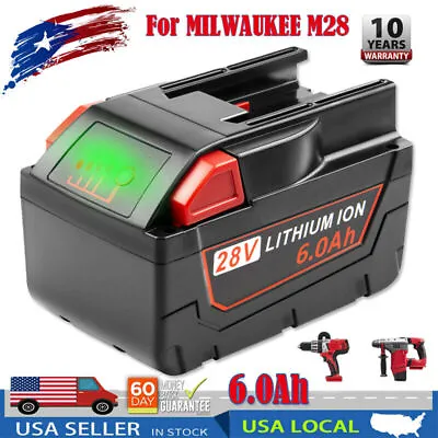 28Volt 6.0Ah Li-Ion Battery For Milwaukee 28V M28 V28 48-11-2830 48-59-2819 M28B • $51.99
