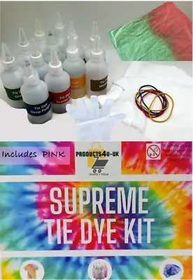 Ultimate Tie Dye Kit 2 T-Shirts 12 Colours & Much More Arts Crafts Professional • £9.87