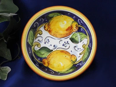 $25.97 • Buy Tuscany Italy Italian Pottery Limoni Lemons Olive Oil Dipping Bowl