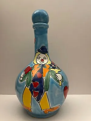 La Musa Italian Pottery Clown Bottle Vase Decanter With Stopper • $39.95