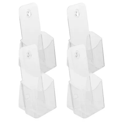  4 Pcs Acrylic Brochure Holder Stand Flyer Pamphlet Rack Stands Single Layer • £16.48