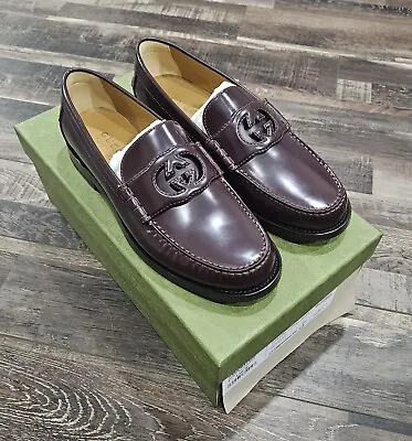 $499.99 • Buy Gucci Interlocking G Penny Loafer Ruby Bordeaux 9 US (8G) Brand NEW $980 Retail