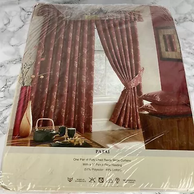 £16.99 • Buy Montgomery Lined Curtains 160cm X137cm Drop Sienna Colour Gold Swirl BN #MBM