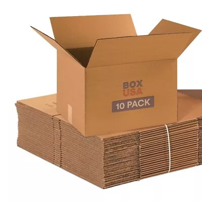 10 Pack Medium Moving Boxes 18x14x12 Corrugated Cardboard Boxes For Shipping • $25.99