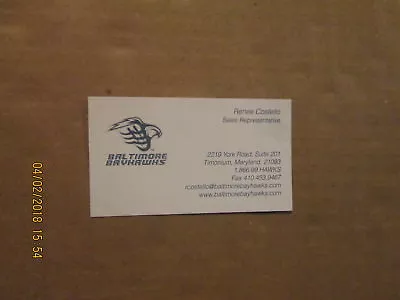 MLL Baltimore Bayhawks Vintage Defunct Renee Costello LaCrosse Business Card • $15