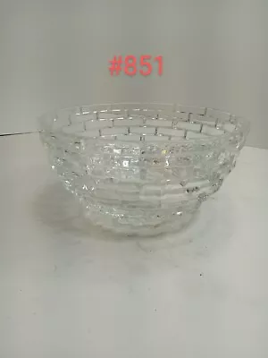 Mikasa Palazzo 7 Inch Crystal Glass Bowl Fruit Serving Centerpiece Cube Brick • $19.99