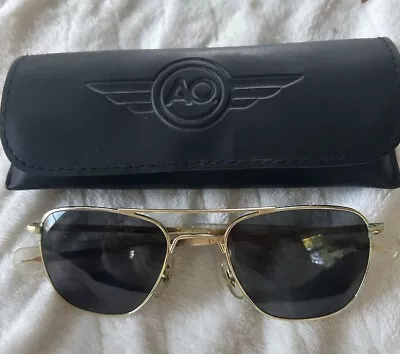 American Optical AO Vintage Aviator Sunglasses Pilot + Case • $99.99