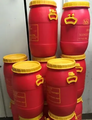 £16.99 • Buy 1x35ltr RED Plastic Barrel Screw Top Lid Water Butt Storage Barrel Feed Bin 35L
