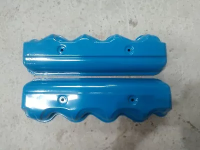 Mopar 315 325 M/T Powder Coated Blue Poly Valve Covers 55 56 57 58 59 • $179.99