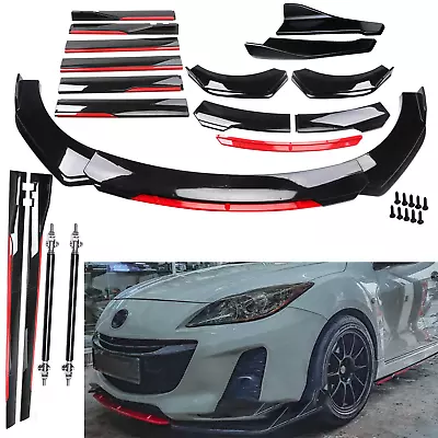 Front Rear Bumper Spoiler Body Kit Splitter Side Skirt For Mazda 2 3 6 Glossy • $99.99