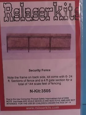 N SCALE   SECURITY FENCING # 3505 By RS LASER • $7.95