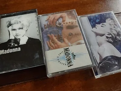 MADONNA Vintage Cassette Lot Of 3: True Blue '86 S/t '83 Like A Prayer '89 • $17.99