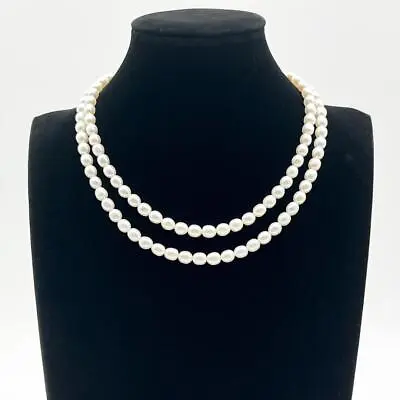 Used Perlita Mikimoto Women Pearl Necklace Pendant Long 6mm K18 White Gold • $1057