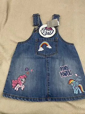 BNWT My Little Pony Denim Dungarees Size 6-9 Moths From NEXT • £8.99