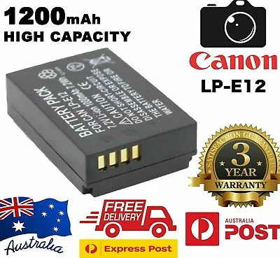 High Capacity Battery For Canon LP-E12 And Canon EOS M M10 100D EOS Rebel SL1 • $15.96