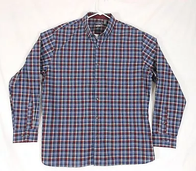 Van Heusen Shirt Men's XL Button Up Long Sleeve Blue Check • $9.75