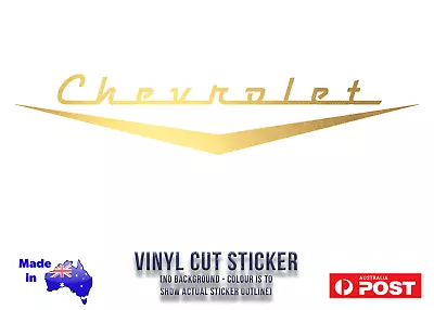 Chevrolet V - Vinyl Cut Decal Sticker Matte GOLD 200mm FREE POST! Chevy • $7.25