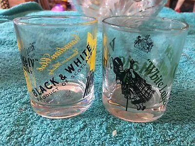 £6.05 • Buy 2 Vintage VAT 69 Scotch Whisky Drinking Glasses, White Label, Queen Anne, Haig