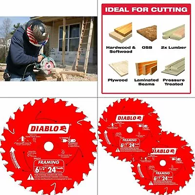 6-1/2 In. 24-tooth Framing Circular Saw Blade Value Pack (2-pack) • $16.98