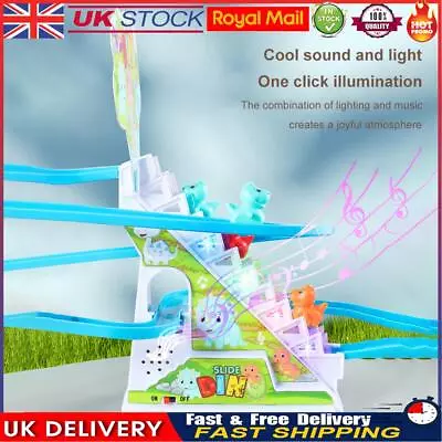 Racing Car Train Toy Climbing Stairs Toy Playful Roller Coaster Toy (Dinosaur) • £9.89