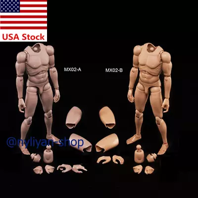 1/6 MX02 Europe/Asian Male Action Figure Body Flexible Soldier 12''Figure Doll • $20.45