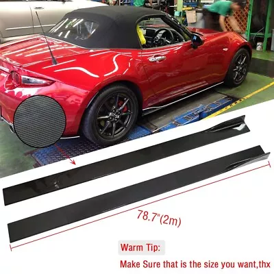 78.7  Carbon Fiber Extension Side Skirt Splitter Rocker Panels For Mazda Miata • $89.20