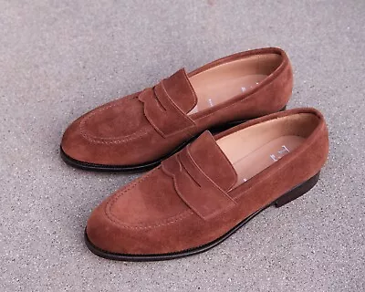 TLB Mallorca Martin Loafers 545 Jones Suede Polo Brown UK 8G • $200