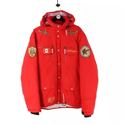 ED HARDY Snow Jacket Ski Snowboarding Puffer Parka Coat Mens Red | Size Large • £114.99