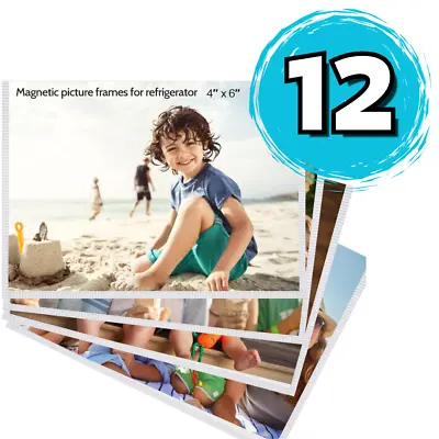 12 Pack 4x6 White Magnetic Picture Frames For Refrigerator With Clear Cover • $13.55