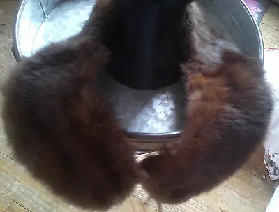 Beautiful Vintage Mink Fur Collar Dark Brown 28  Euc • $20