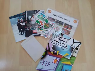 Collection Of Manchester United Stamps Memorabilia David Beckham Postcards • £12.99