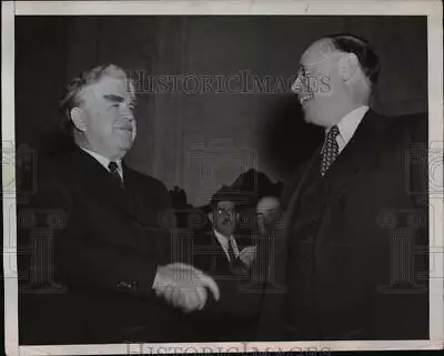 1947 Press Photo John L. Lewis Robert A. Taft After Senate Labor Hearing D.C. • $19.99