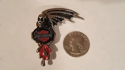 Vintage 1970's Harley Davidson Motorcycles Bat Wing Skull Pin  • $9.99