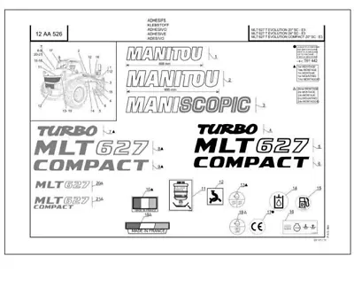 Manitou MLT627 T Evolution Serie C E3 Parts Catalog • £29.99