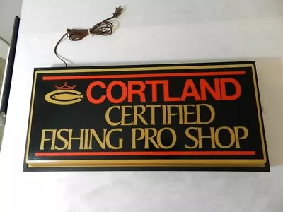 Vintage Advertising Sign - Cortland Certified Fishing Pro Shop Lighted Sign • $155