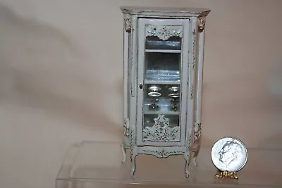 Miniature Dollhouse Bespaq Handpainted French Victorian Display Cabinet 1:24 • $49.99