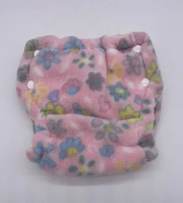 $5.55 • Buy Stacinator Fleece Cloth Diaper Cover Pink Flowered Print Snap Sides Size Newborn