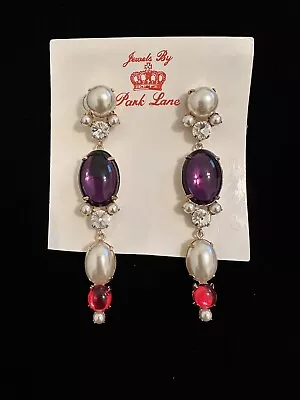 Vintage Park Lane Long Drop Dangle Pierced Earrings • $14.99