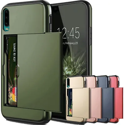 £5.99 • Buy Business Phone Case For Huawei P30 Pro P30 Slide Armor Wallet Card Slots Cover