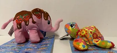 2 Pop Art Soft CUTE 7  Elephant Dippy & Sea Turtle Daisy Plush Lot New With Tags • $15.99