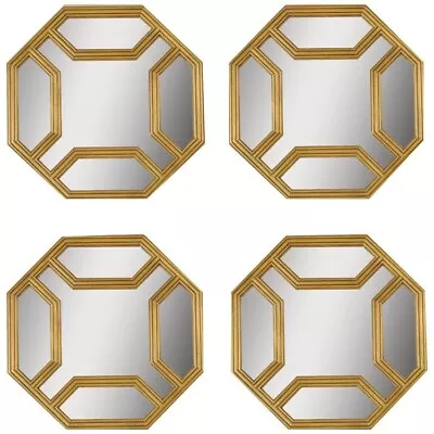 Maitland Smith 8184-28 - SET OF FOUR OCTAGONAL GOLD GILT MIRRORS • $1599