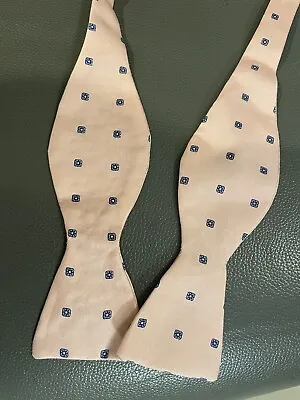 Vintage Burt Pulitzer All Silk Bow Tie  Self-Tie Pink Blue • $19