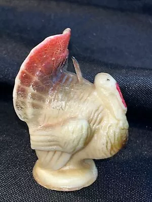 Vintage 1950’s Gurley Thanksgiving Turkey Candle 3” Tall With Original Label • $12