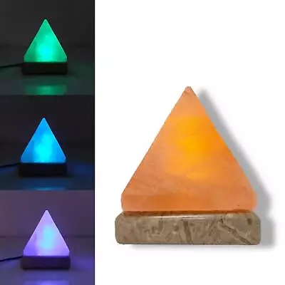 USB Colour Changing Salt Himalayan Lamp - Pyramid Shape Pink Rock LED Light • $20.99