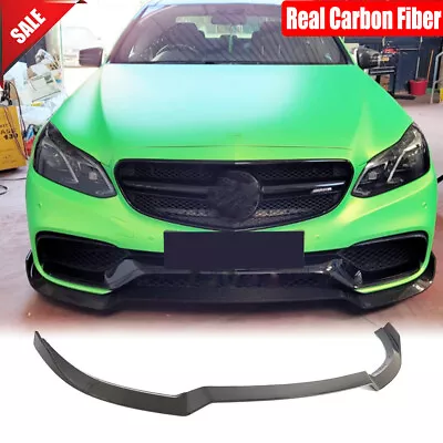 For Mercedes Benz W212 E63 E63S AMG 2013-16 Real Carbon Front Bumper Lip Spoiler • $470.24