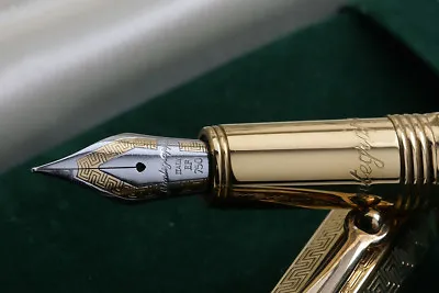 Montegrappa Reminiscence Etched 925 Vermeil Small Fountain Pen - EF Nib • $1550