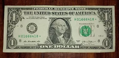 2013 $1 Bill *STAR* NOTE RARE MAJOR PRINTING ERROR - LOW DUPLICATE Serial  • $33