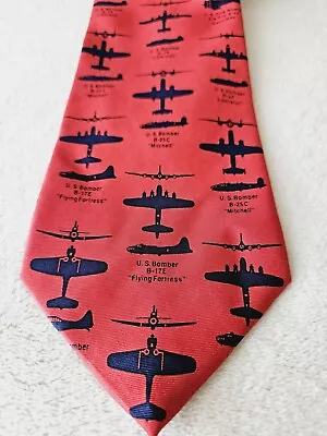 Josh Bach Aviation WWII USAF Bomber Planes Airplanes - Pure Silk Tie -  Pilots • $24.98