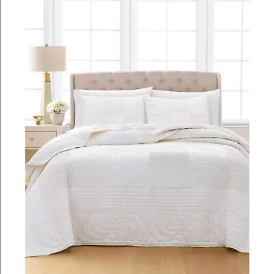 Martha Stewart Collection Wedding Rings Full Size Bedspread Color White New  • $100